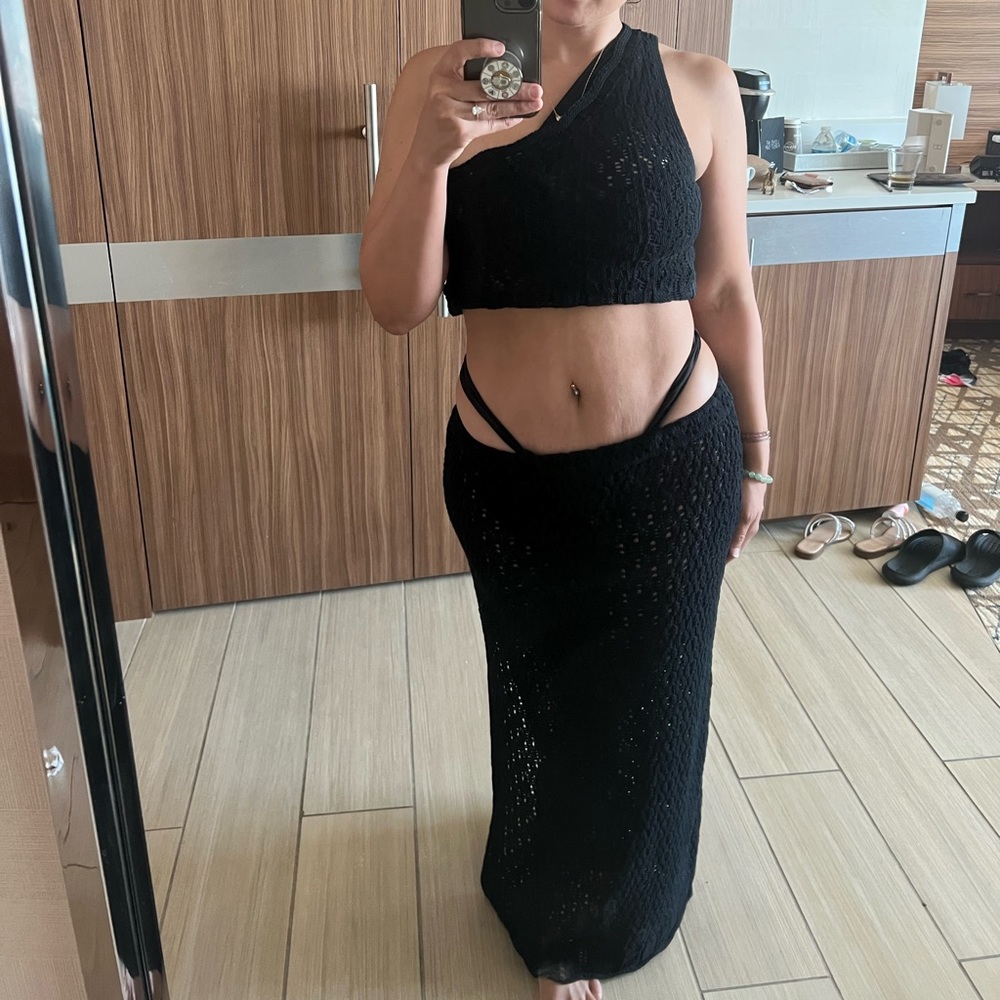 Zara crochet top & skirt swim cover up summer matching set